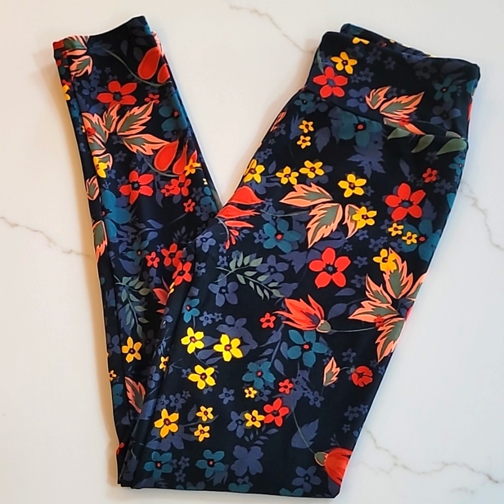 LuLaRoe Leggings, Size OS, Floral Pattern